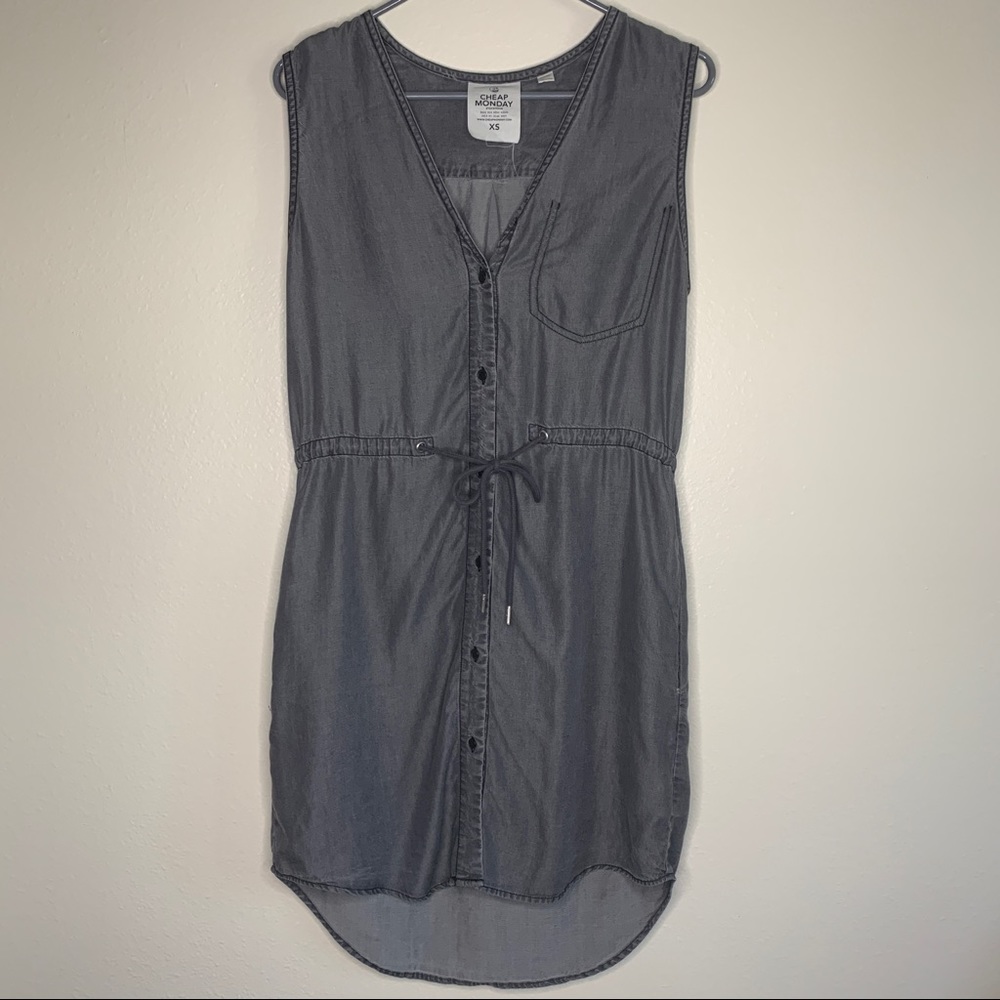 Cheap Monday Gray Chambray Button Down Dress